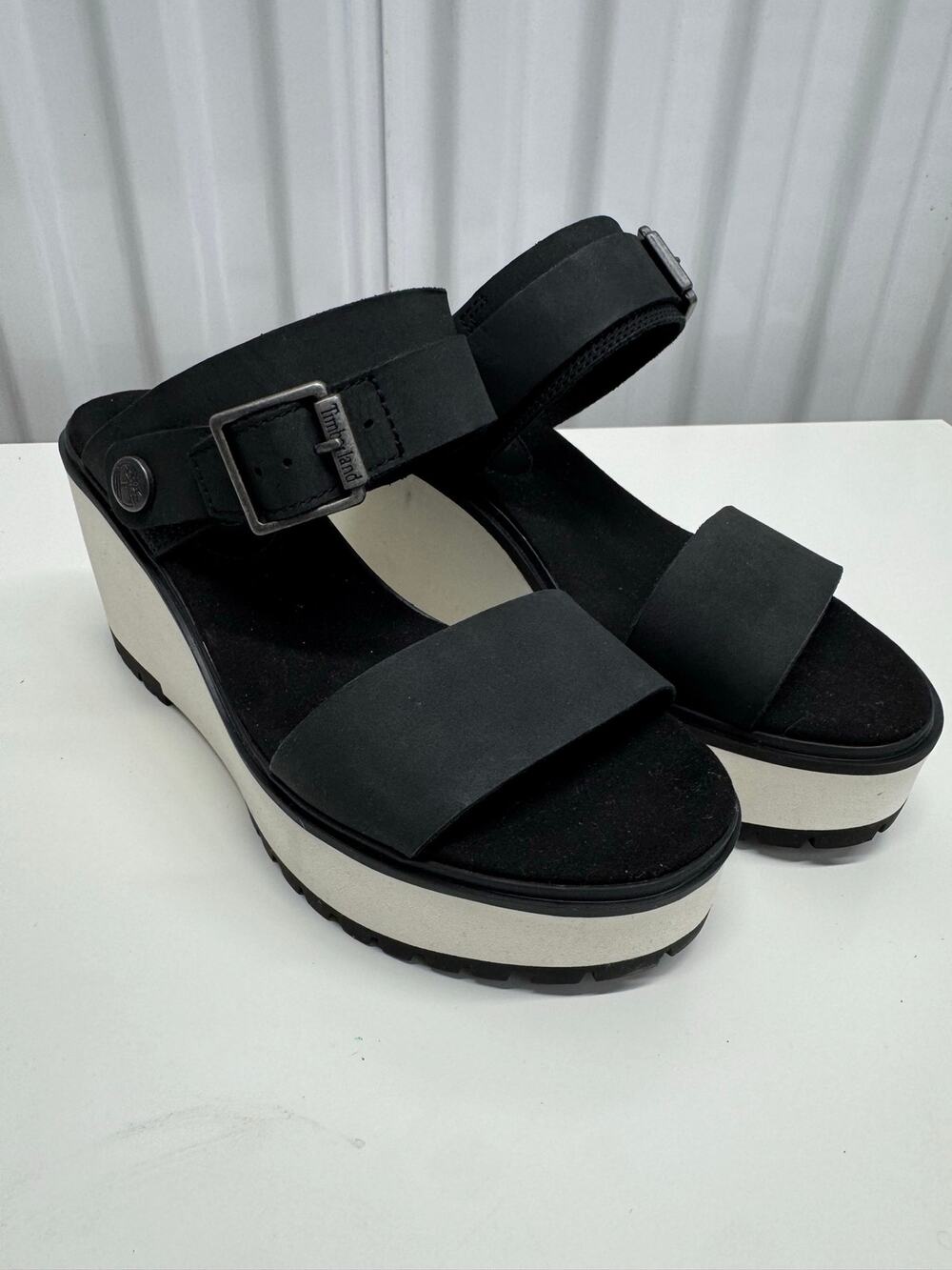 Womens New Timberland Koralyn Nubuck Leather Platform Wedge Sandals Sz 6.5 Comfy